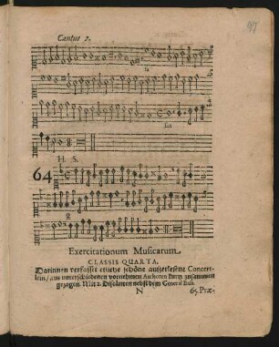 Exercitationum Musicarum Classis Quarta.