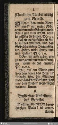 II. Bußfertige Anstellung des Gebeths / II. Pokutny sapocźatk teje modlitwy