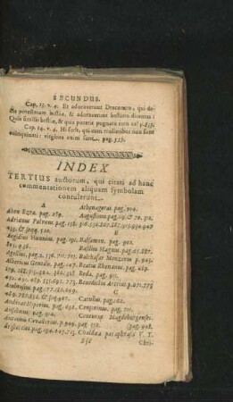 Index Tertius auctorum, qui citati ad hanc commentationem aliquam symbolam contulerunt