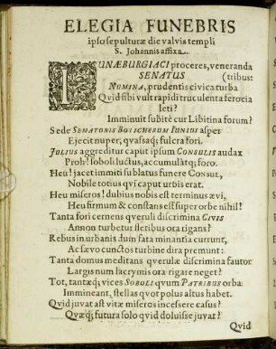 Elegia Funebris [...]