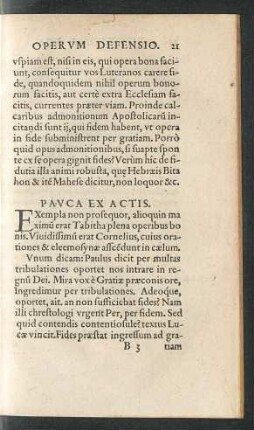 Pauca Ex Actis.