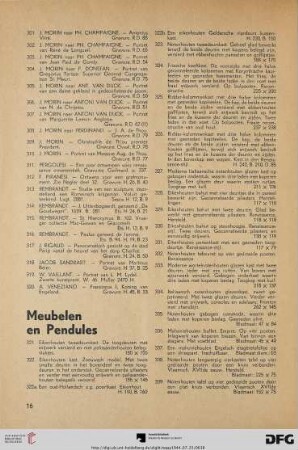 Meubelen en pendules (Nr. 321-389)