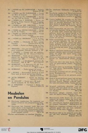 Meubelen en pendules (Nr. 321-389)