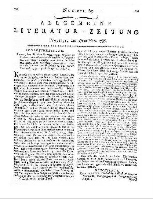 Filson, J.: Histoire de Kentucke, nouvelle colonie a l'ouest de la virginie. A. d. Engl. übers. von I. P. Parraud. Paris: Buisson 1785