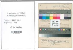 Entnazifizierung Walter Opitz , geb. 20.12.1912 (Zollbeamter)