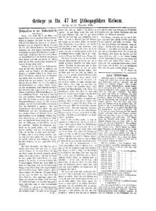 Kurze Mitteilungen : Beilage zu No. 47 der Pädagogischen Reform