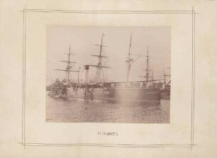 Kriegsschiff "Elizabeta" im Hafen von Genua