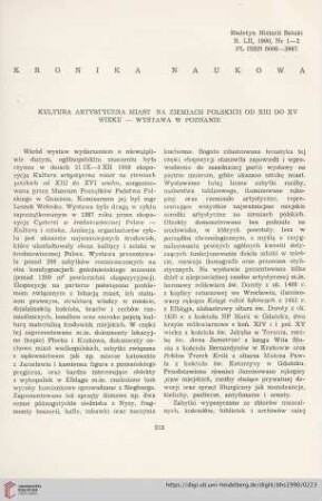 52: Kultura artystyczna miast na ziemiach polskich od XII do XVI wieku - wystawa w Poznaniu