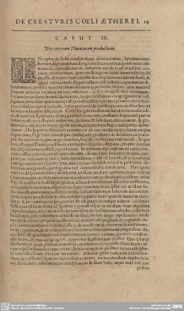 Caput IX. De caeterorum Planetarum produktione.