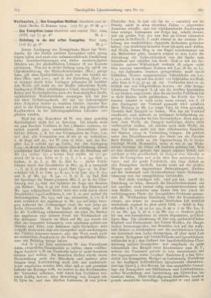 615-621 [Rezension] Wellhausen, Julius, Einleitung in die drei ersten Evangelien