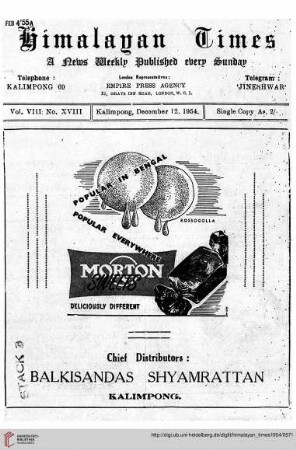 No. XVIII (12 December 1954)