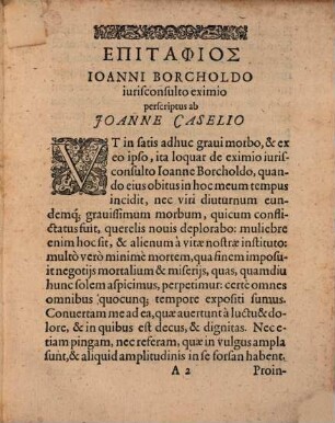 Epitaphios Ioanni Borcholdo ...