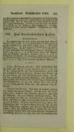 VIII. Das Kurfuerstenthum Hessen