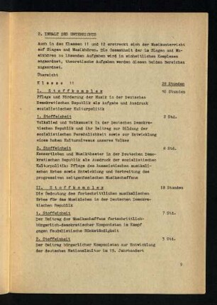 2. Inhalt des Unterrichts