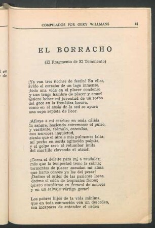 El Borracho : (El Fragmento de El Temulento)