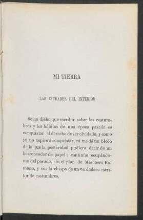 Mi tierra: Las ciudades del interior