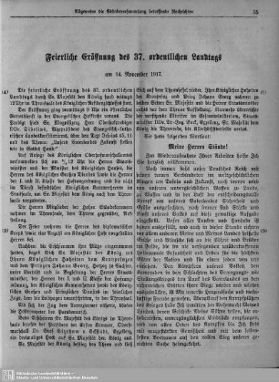 Feierliche Eröffnung des 37. ordentlichen Landtags