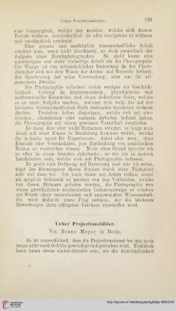 Ueber Projectionsbilder