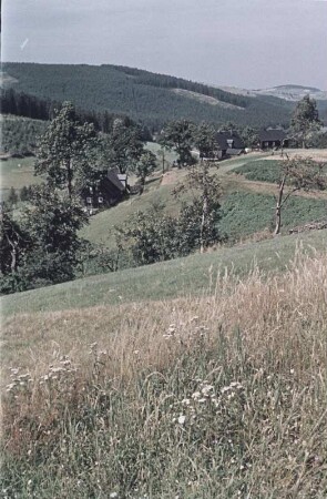 Blick auf eine Ortschaft im Erzgebirge