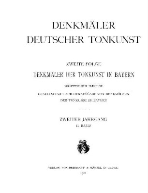 Ausgewählte Werke des kurfürstlich bayerischen Hofkapellmeisters Johann Kaspar Kerll : (1627 - 1693). 1