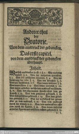 Anderer theil der Oratorie. Von dem ausdruck der gedancken