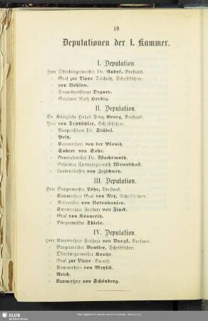 Deputationen der I. Kammer