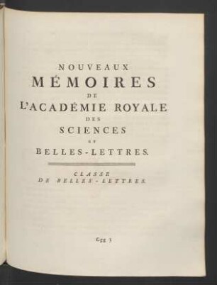 Classe De Belles-Lettres