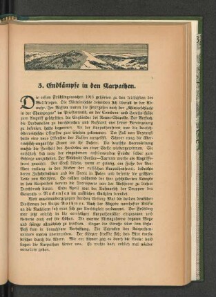 3. Endkämpfe in den Karpathen.