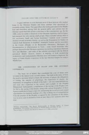 The Continuities Of Islam And The Ottoman Experience