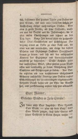 Gute Männer, geliebte Brüder in Jesu Christo!