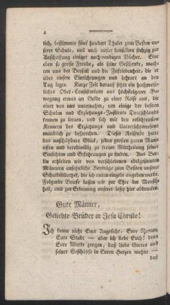 Gute Männer, geliebte Brüder in Jesu Christo!