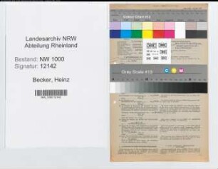 Entnazifizierung Heinz Becker, geb. 09.11.1888 (Steuerberater)