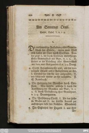Am Sonntage Oculi. Epistel, Ephes. V. v. 1 - 9.