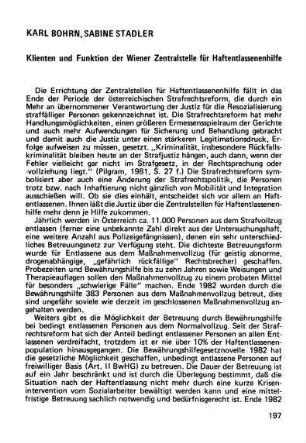 197-208, Klienten und Funktion der Wiener Zentralstelle für Haftentlassenenhilfe