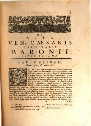 Ven. Caesaris Baronii S. R. E. Cardinalis Bibliothecarii Epistolae. 1, Continens Scriptas Ab Anno MDLXXIX Ad Annum MDC