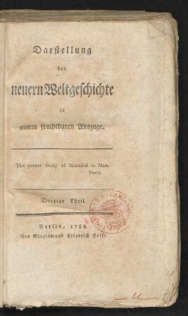 T. 3: Darstellung der neuern Weltgeschichte in einem fruchtbaren Auszuge