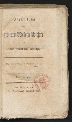 T. 3: Darstellung der neuern Weltgeschichte in einem fruchtbaren Auszuge