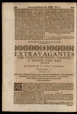 Extravagantes Seu Constitutiones Viginti ...