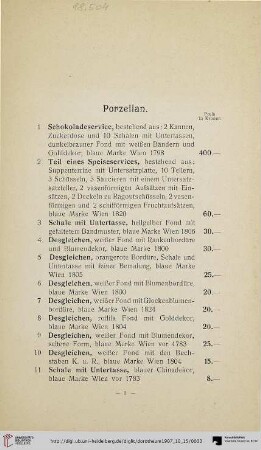 Porzellan (Nr. 1-47)