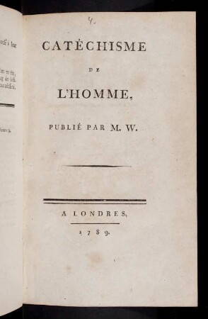 1-15, Catéchisme De L´Homme
