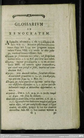 Glossarium In Xenocratem