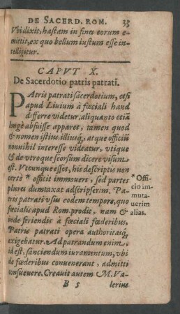Caput X. De Sacerdotio patris patrati