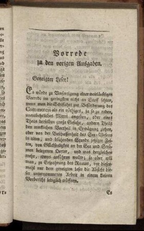 Vorrede zu den vorigen Ausgaben.