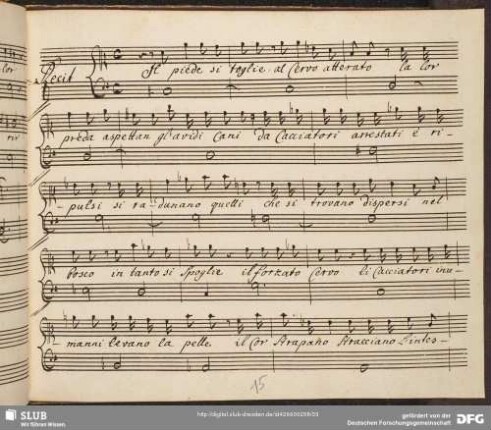 Recitativo: Il piede si toglie al cervo alterato