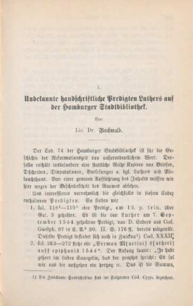 341-357 Unbekannte handschriftliche Predigten Luthers aus der Hamburger Stadtbibliothek