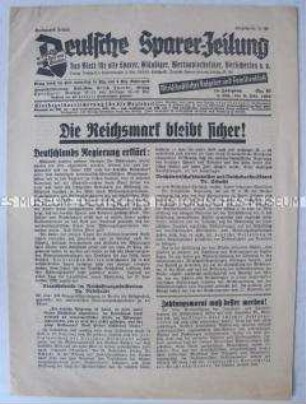 Finanzpolitische Fachzeitung "Deutsche Sparer-Zeitung"
