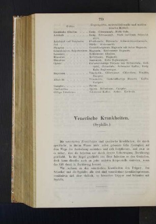 Venerische Krankheiten. (Syphilis.)