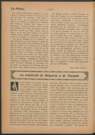 La rendición de Bulgaria y de Turquia