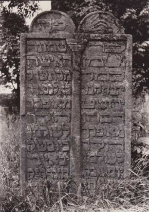 bei Landau, Judenfriedhof. Doppelgrabstein