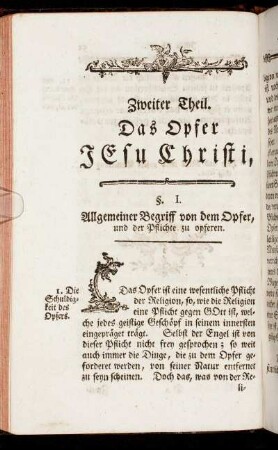 Zweiter Theil. Das Opfer Jesu Christi,